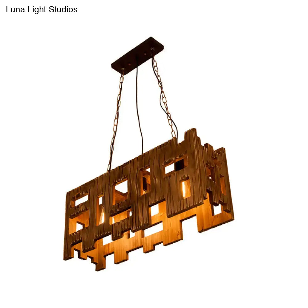 Copper Rectangular Island Chandelier