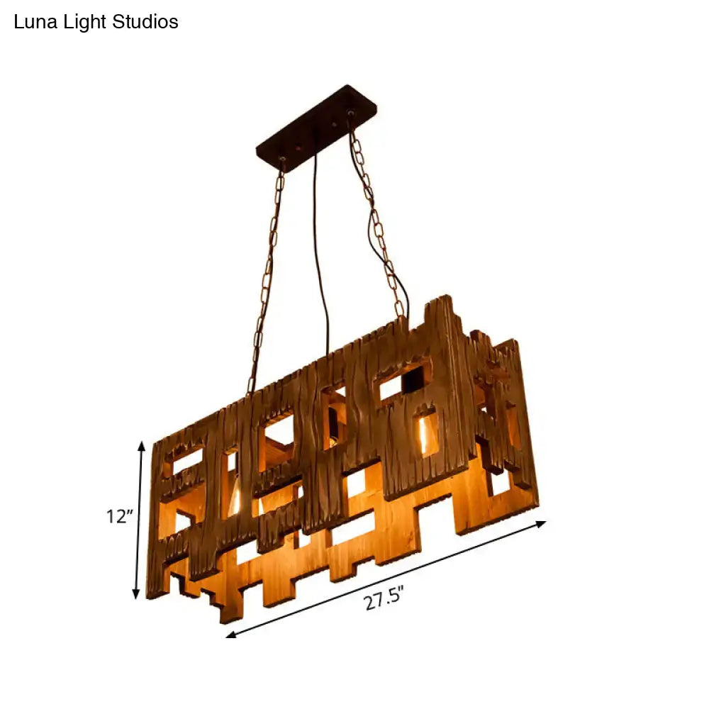 Copper Rectangular Island Chandelier
