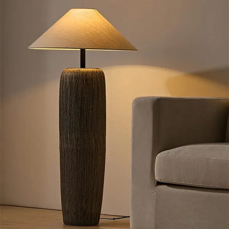 Dark Ceramic Wabi Sabi Floor Lamp