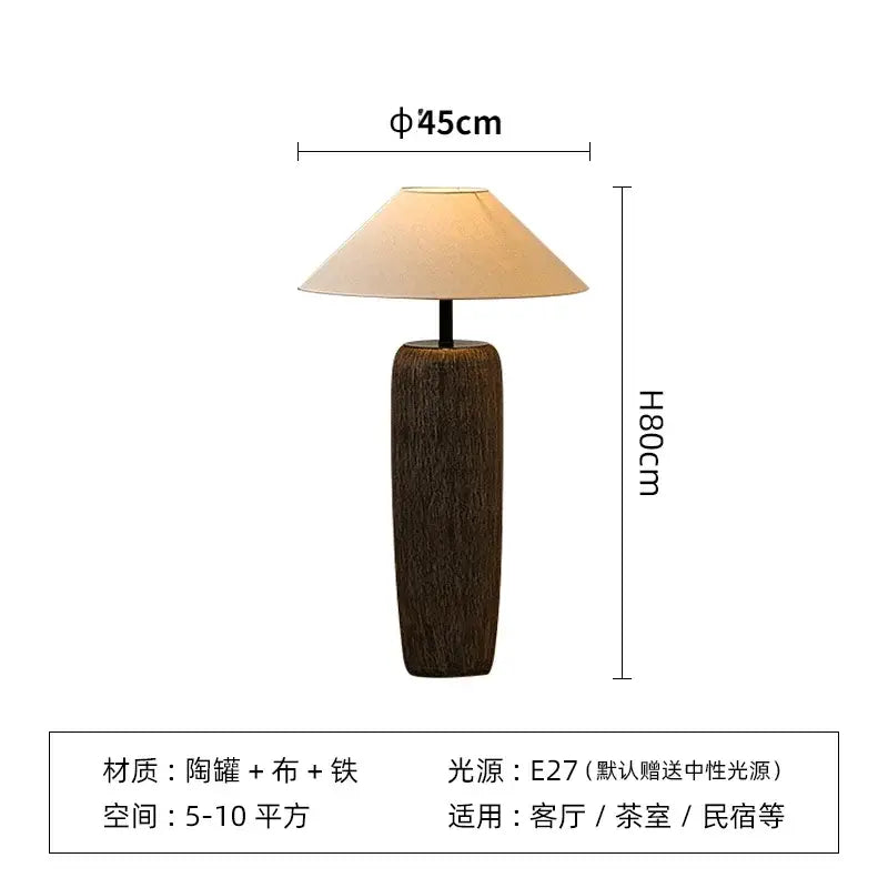 Dark Ceramic Wabi Sabi Floor Lamp