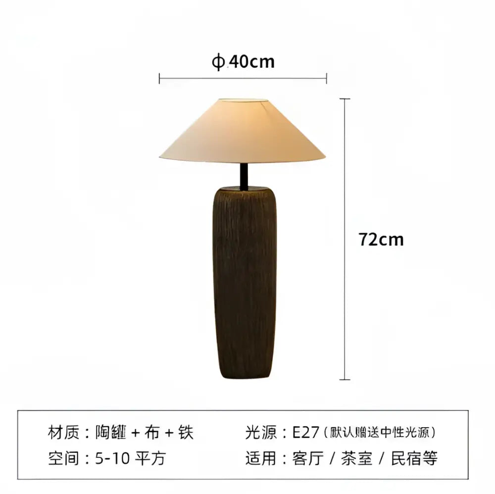 Dark Ceramic Wabi Sabi Floor Lamp