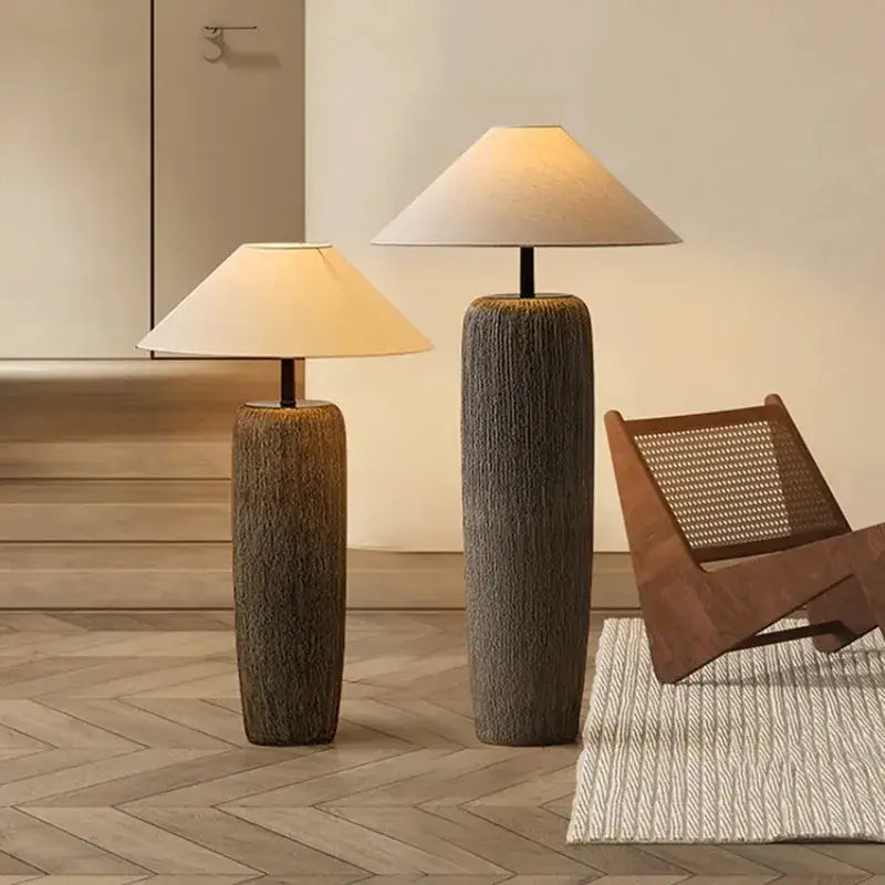Dark Ceramic Wabi Sabi Floor Lamp
