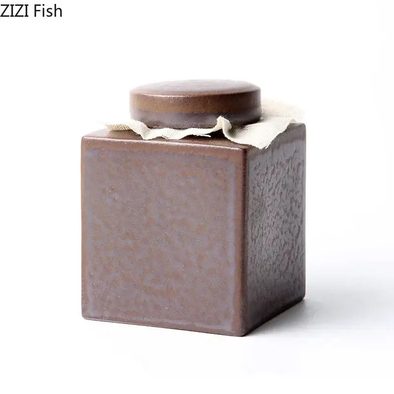 Earth Toned Ceramic Canister