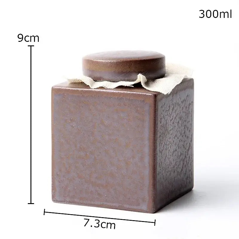Earth Toned Ceramic Canister
