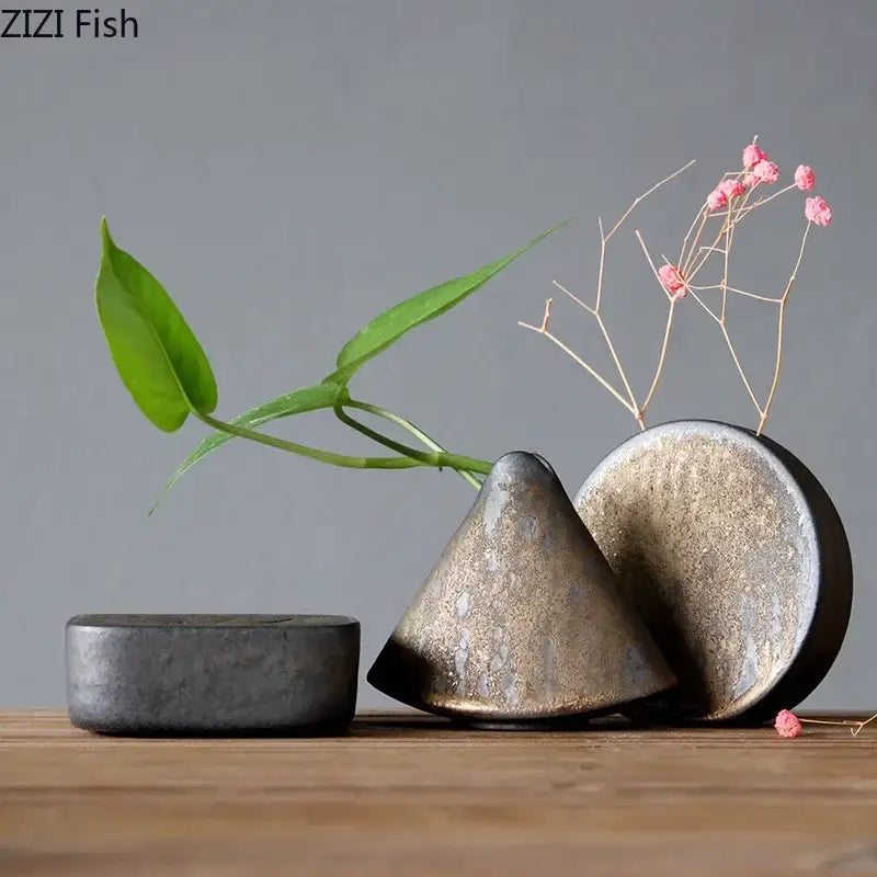Gray Brown Pottery Vase
