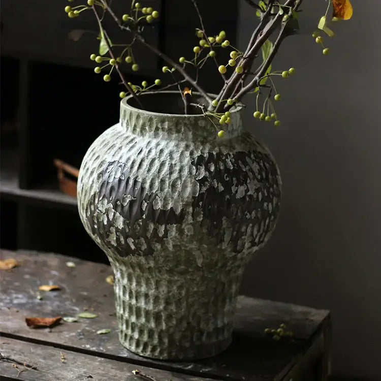 Gray White Pottery Vase