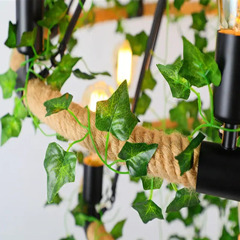 Green Leaf Rope Chandelier
