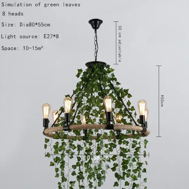 Green Leaf Rope Chandelier