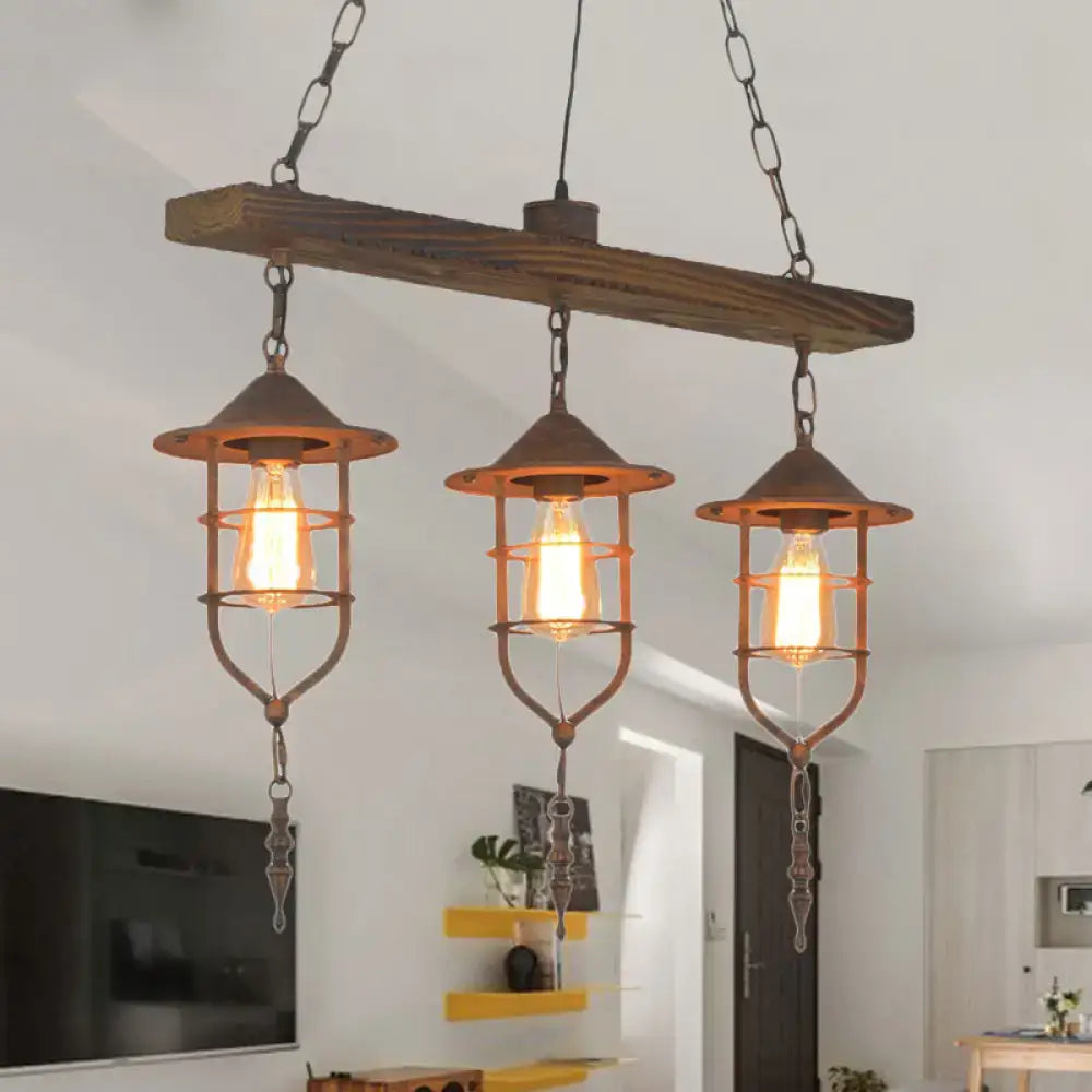 Industrial Wood Beam Pendant