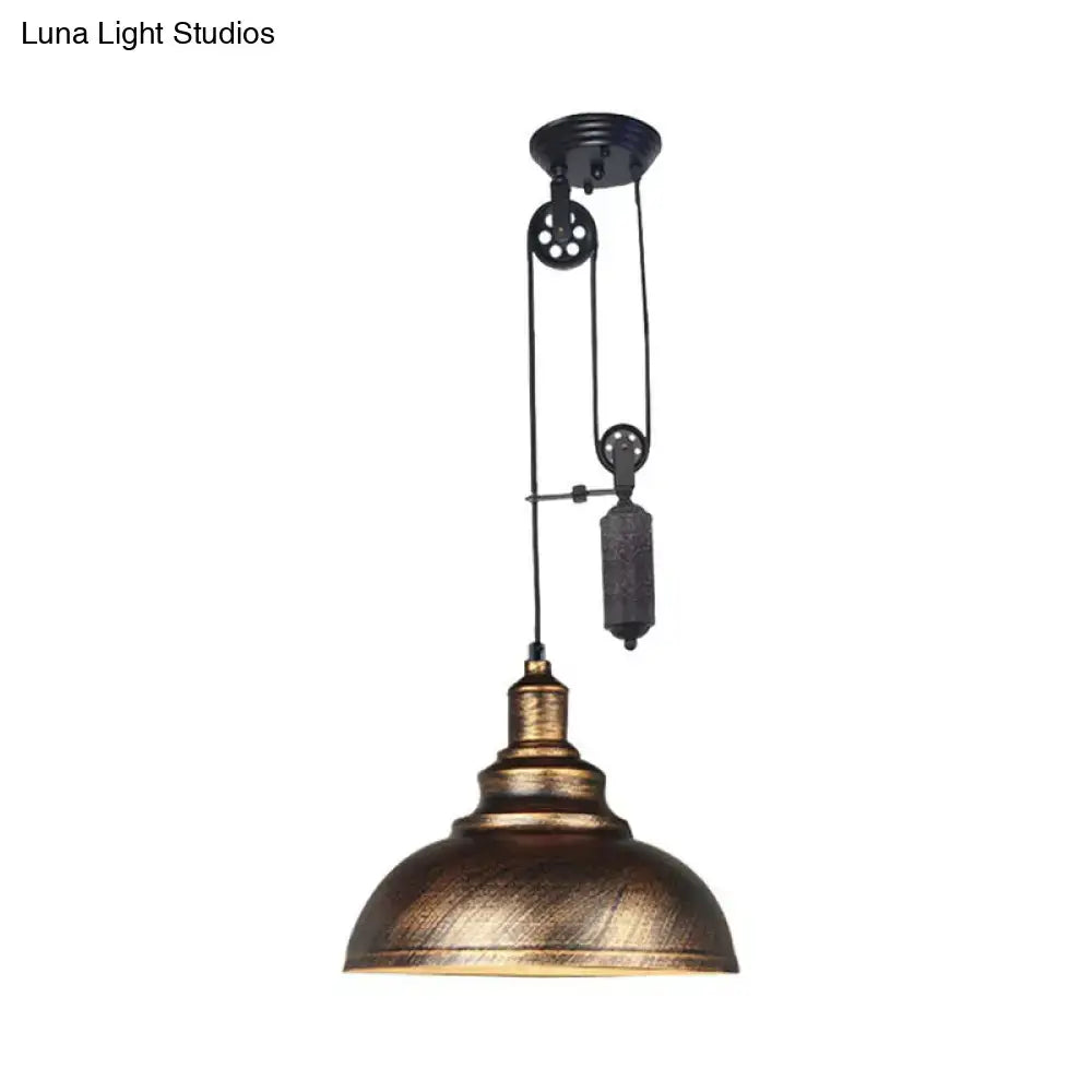 Copper Dome Pulley Pendant