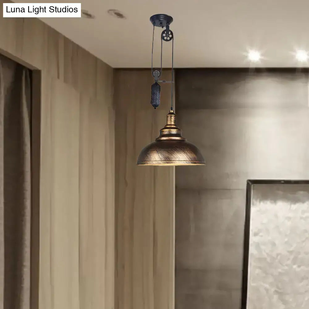 Copper Dome Pulley Pendant