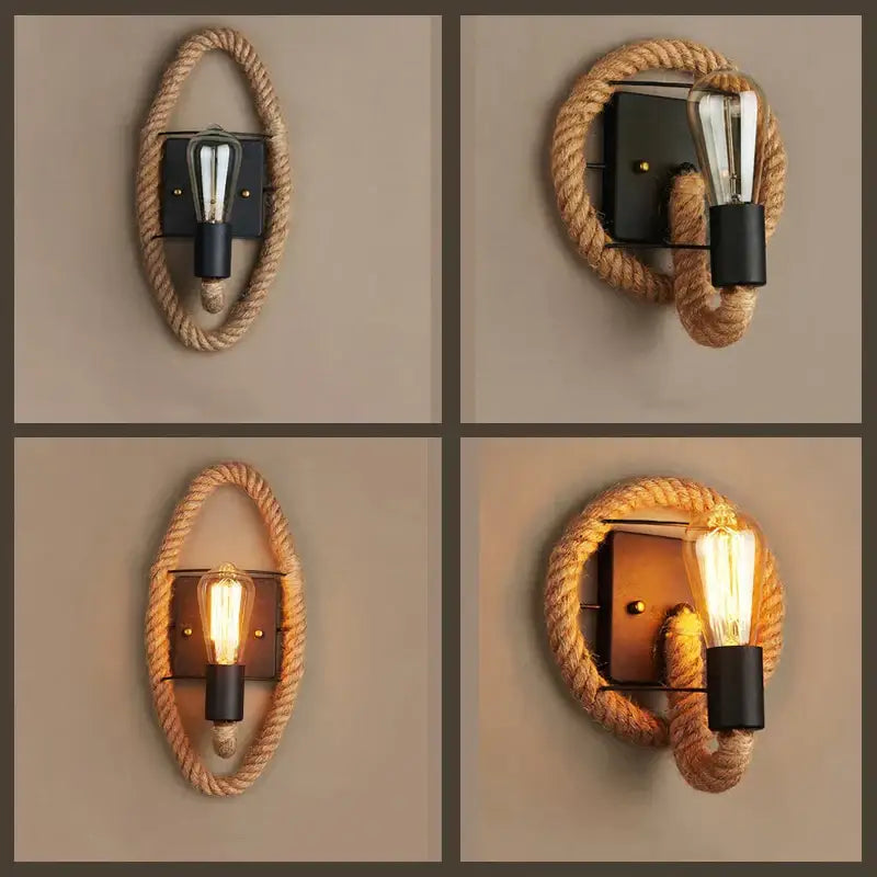 Hemp Rope Edison Wall Sconce