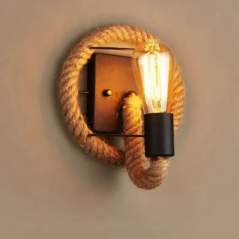 Hemp Rope Edison Wall Sconce