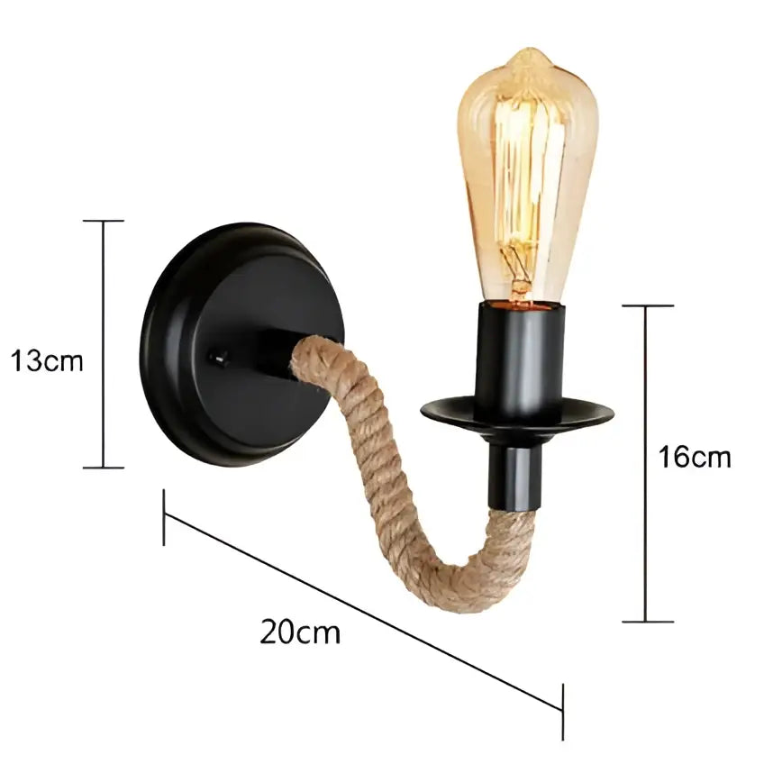 Wood Rope Wall Sconce