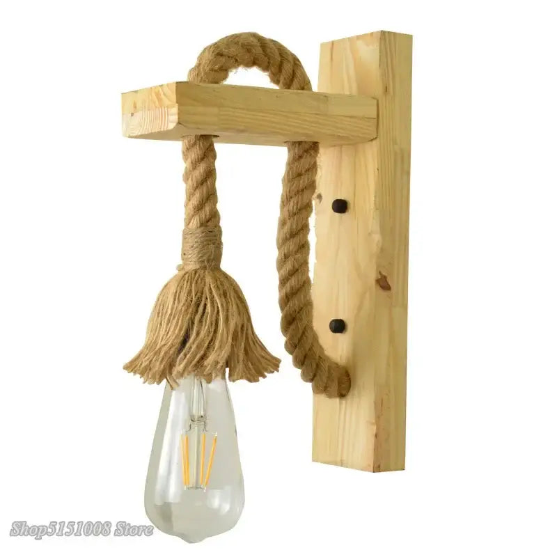Wood Rope Wall Sconce