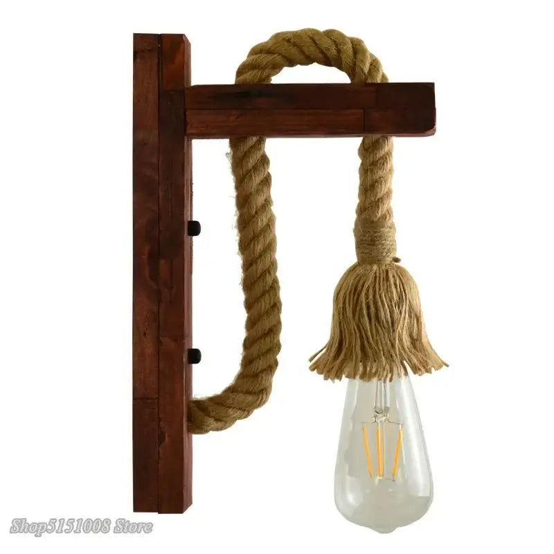 Wood Rope Wall Sconce