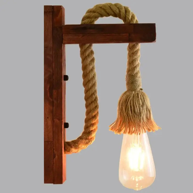 Wood Rope Wall Sconce