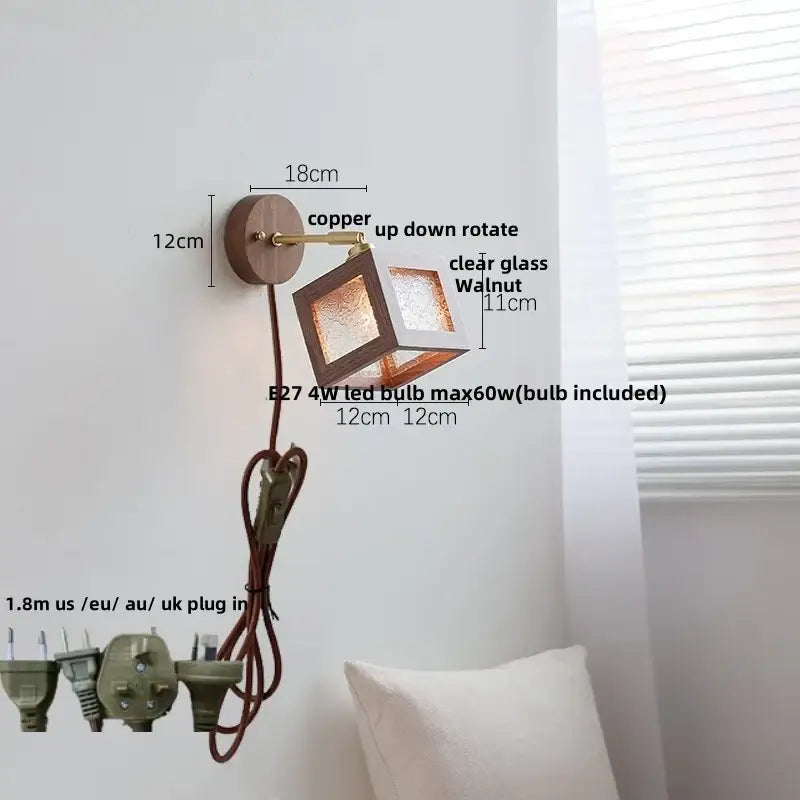 Walnut Wood Wall Sconce