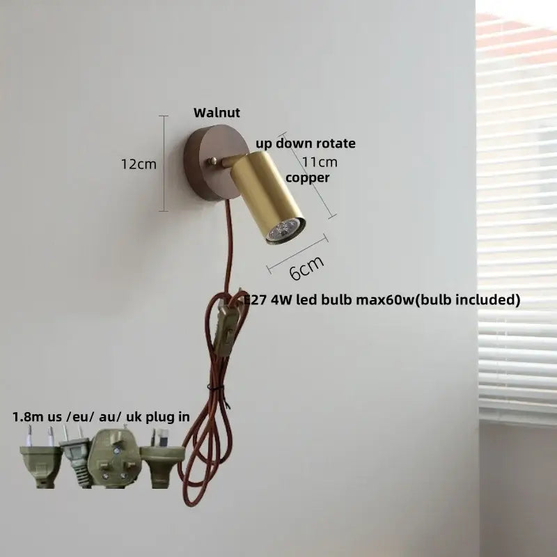 Walnut Wood Wall Sconce