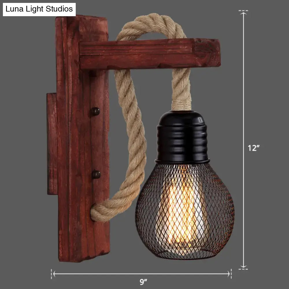 Red Wooden Wall Lantern