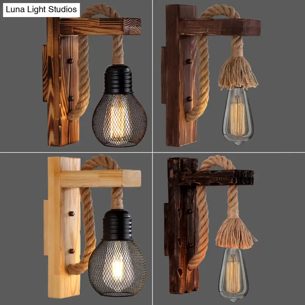Red Wooden Wall Lantern