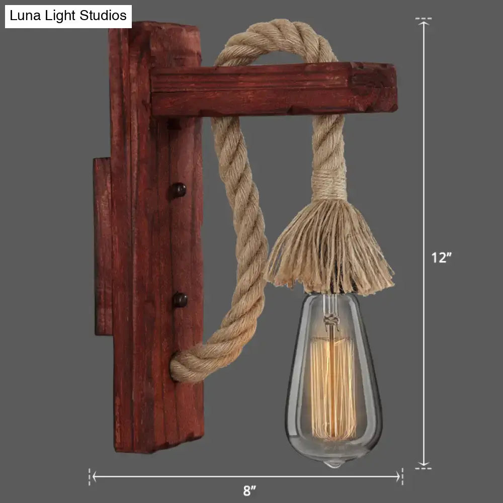 Red Wooden Wall Lantern