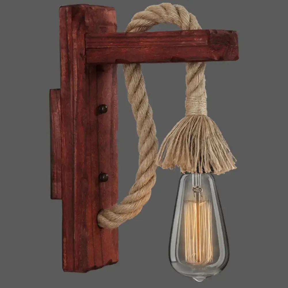 Red Wooden Wall Lantern