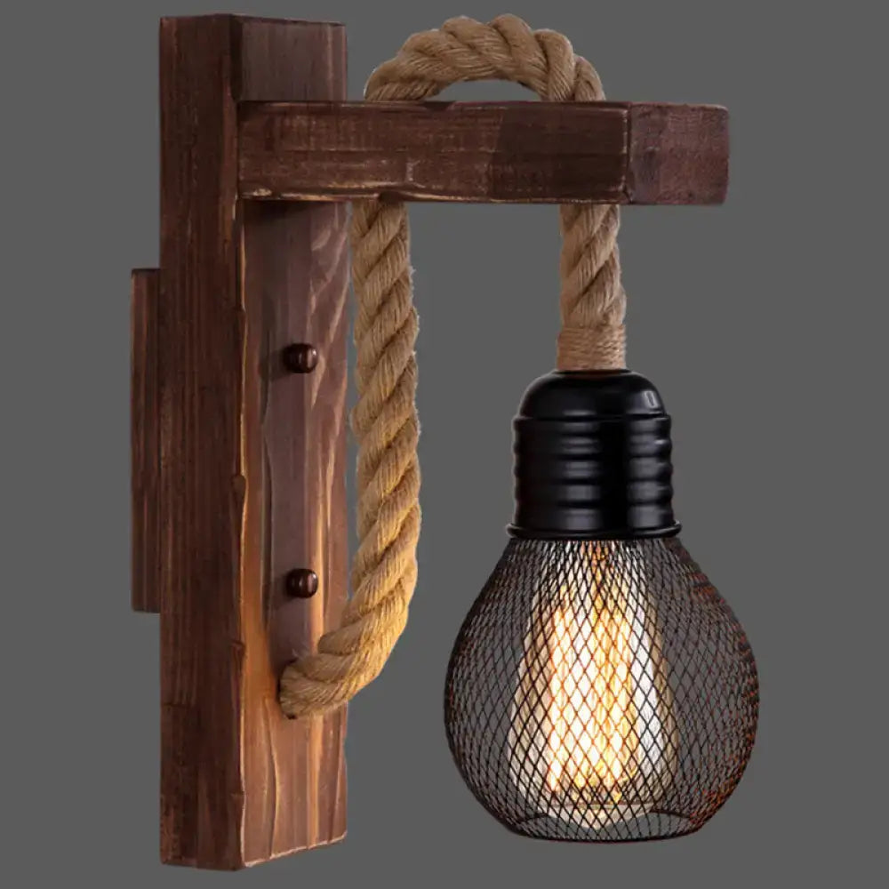 Red Wooden Wall Lantern