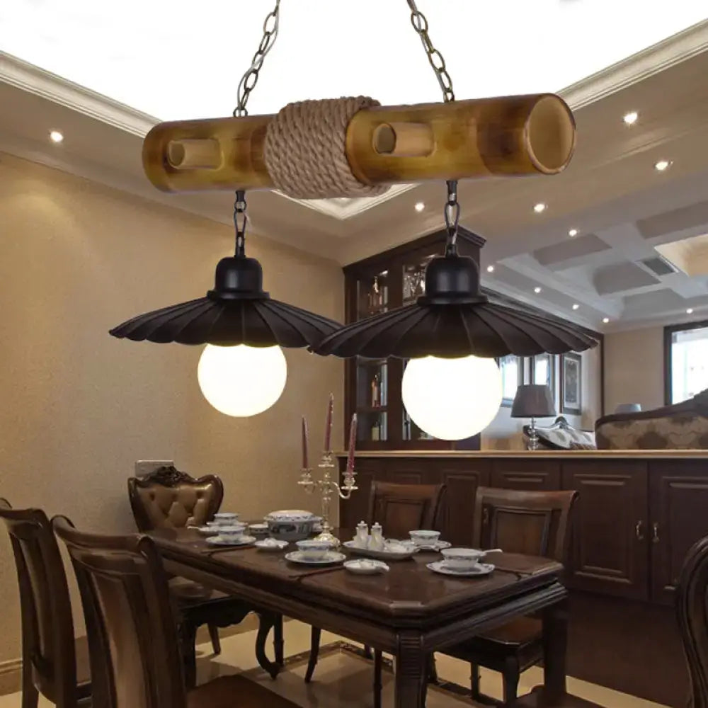 Black Bamboo Pendant Light