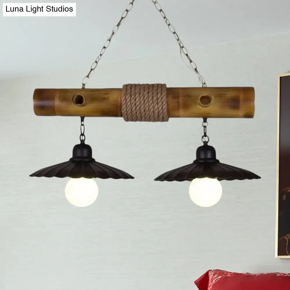 Black Bamboo Pendant Light