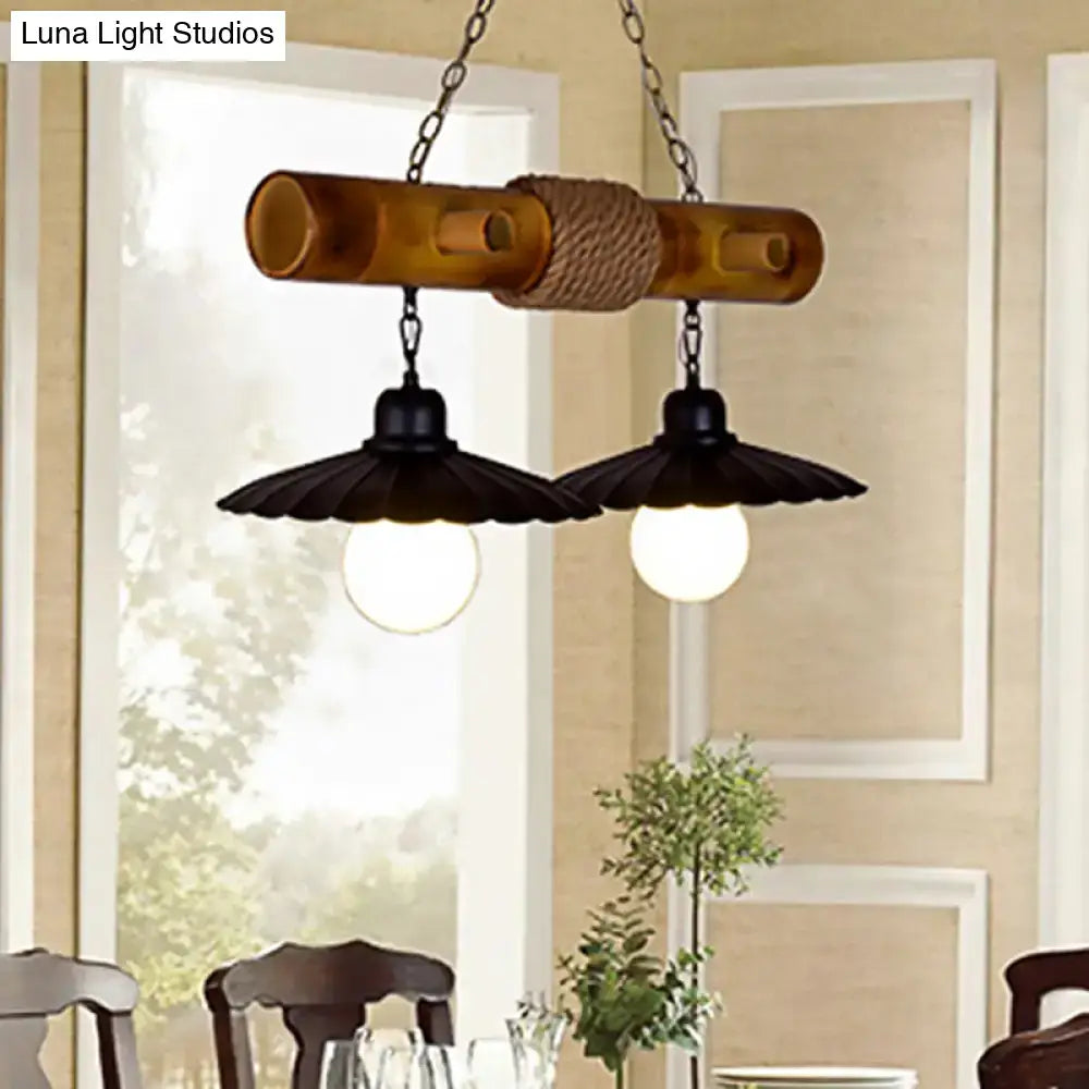 Black Bamboo Pendant Light