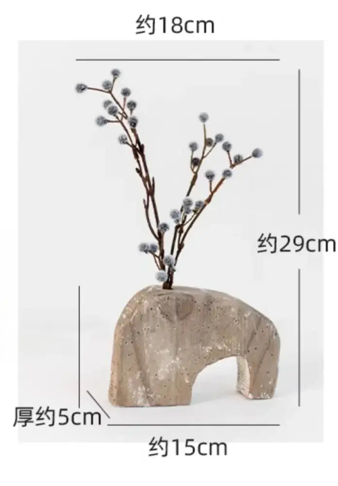 Gray Rattan Hydroponic Vase