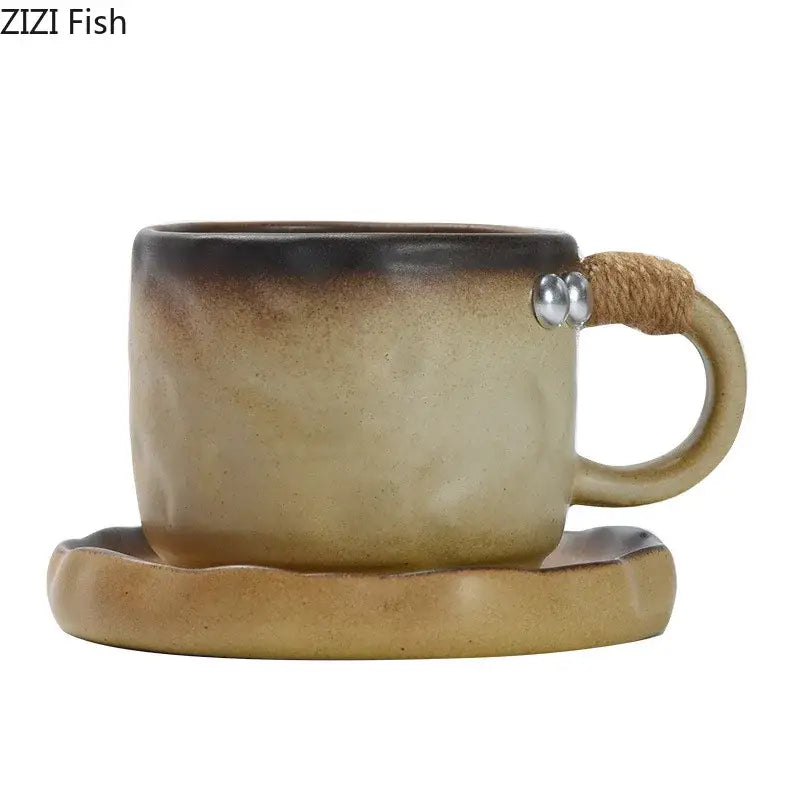 Teal Pottery Cup Saucer Set