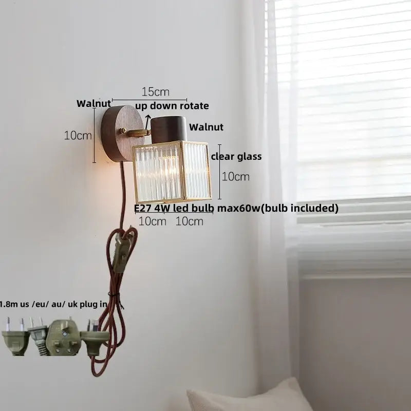Walnut Glass Dining Sconce