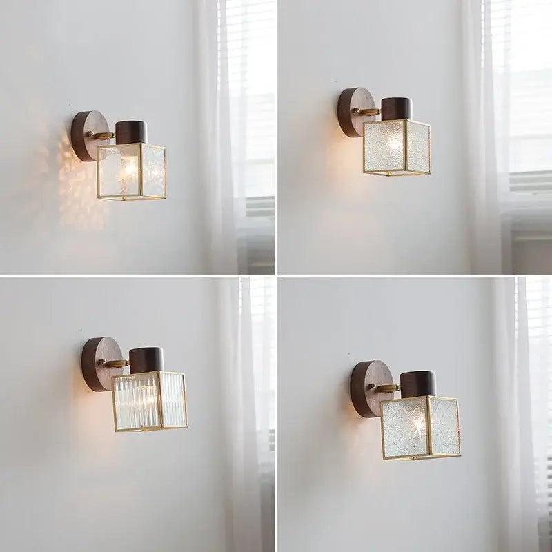 Walnut Glass Bedroom Sconce
