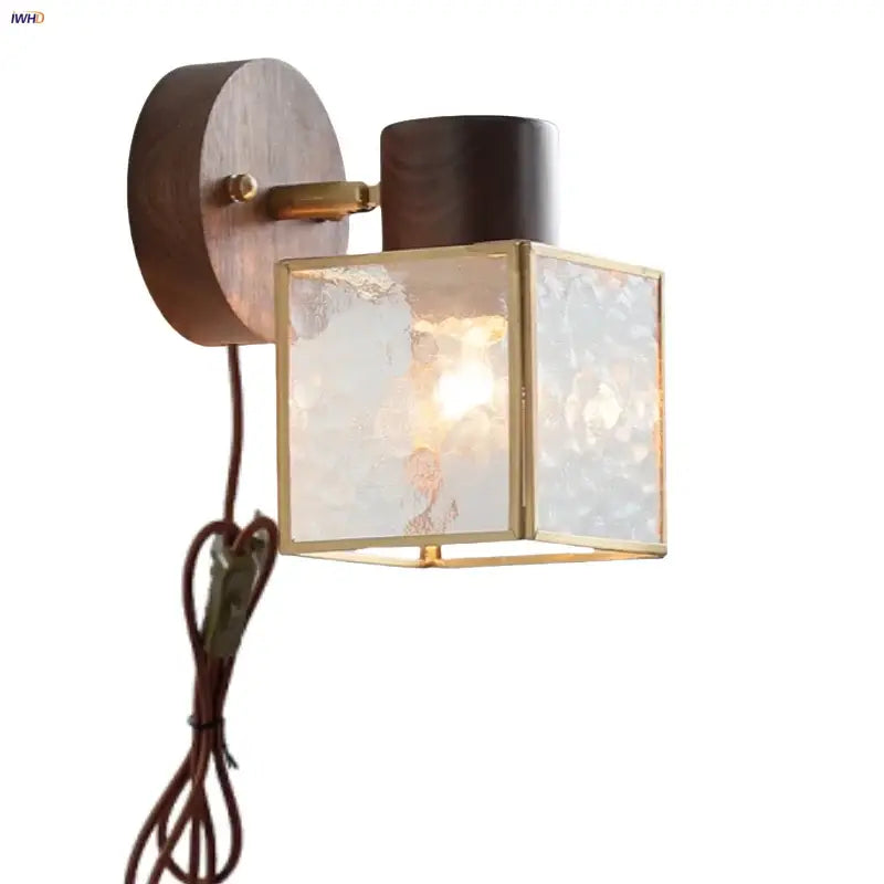 Walnut Glass Bedroom Sconce