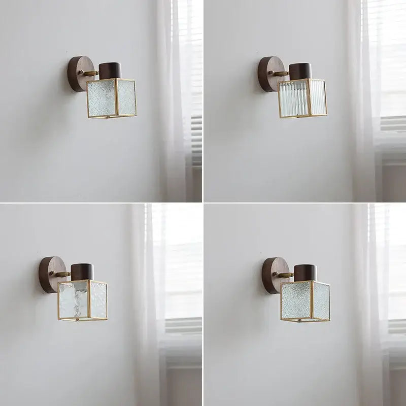 Walnut Glass Bedroom Sconce