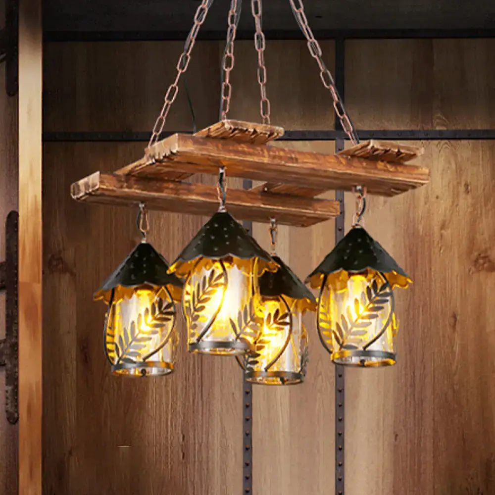 White Fabric Glass Chandelier