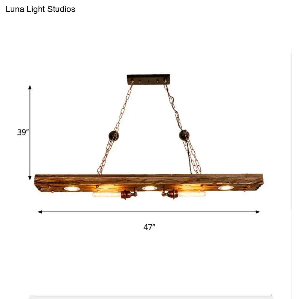 Rustic Wood Linear Lamp