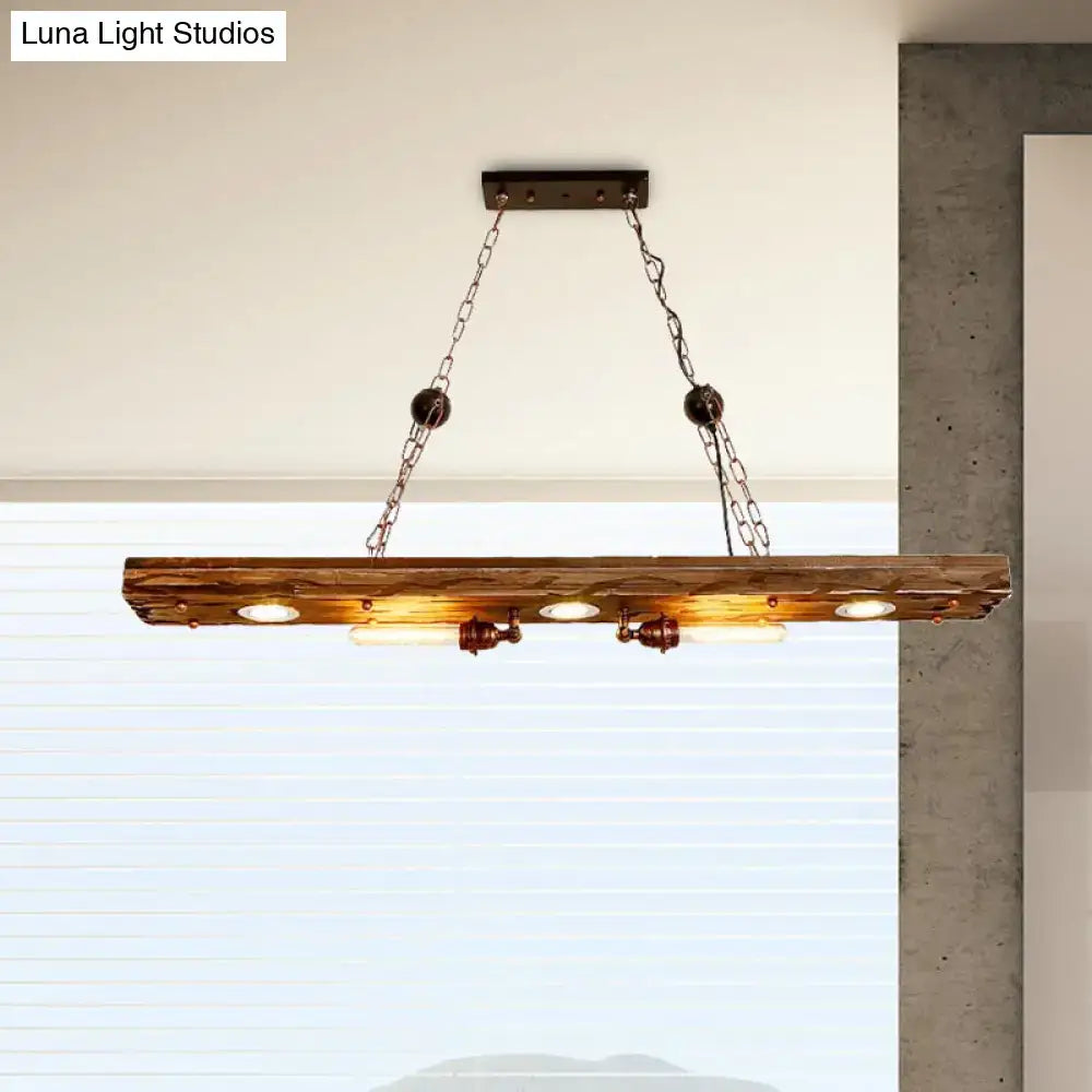 Rustic Wood Linear Lamp