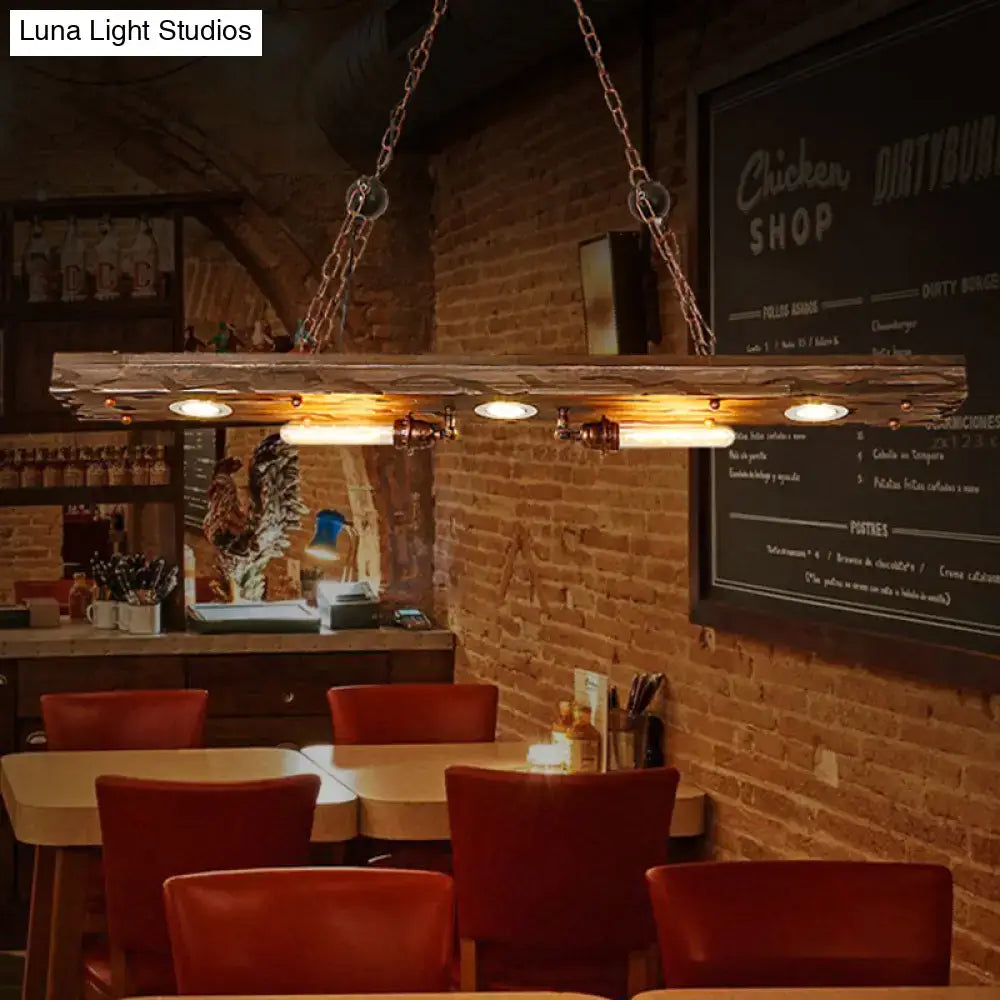 Rustic Wood Linear Lamp
