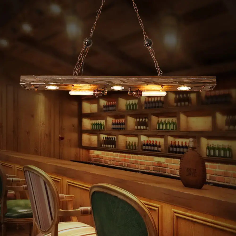 Rustic Wood Linear Lamp