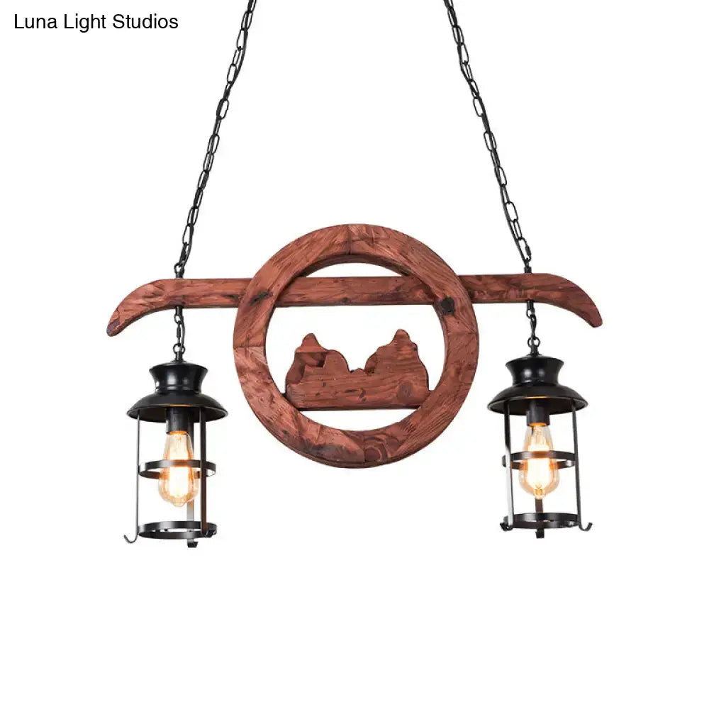 Brown Lantern Pendant Lamp