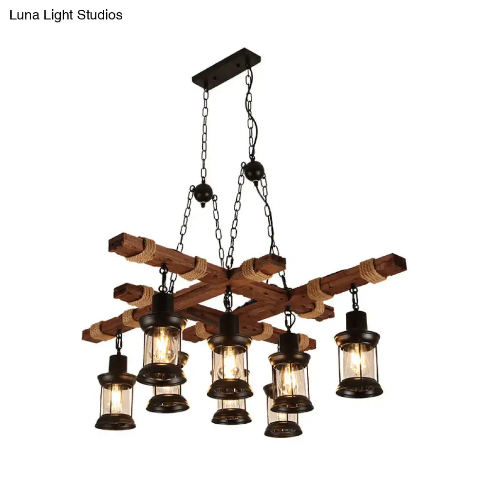 Brown Lantern Pendant Lamp