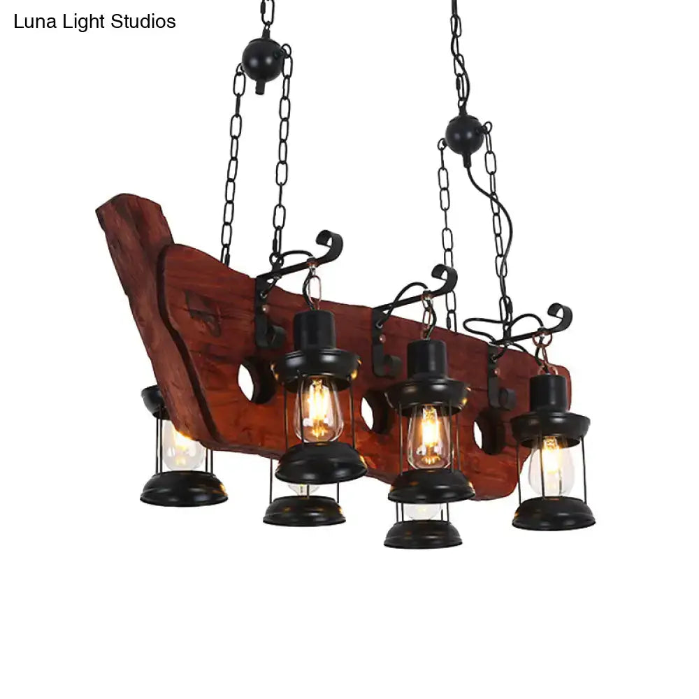 Brown Lantern Pendant Lamp