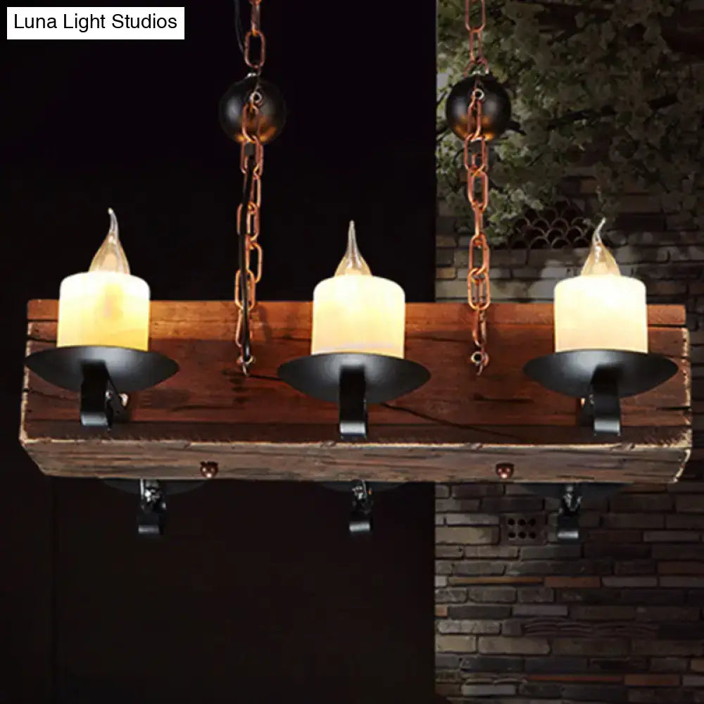 Black Marble Rustic Six-Light Island Pendant