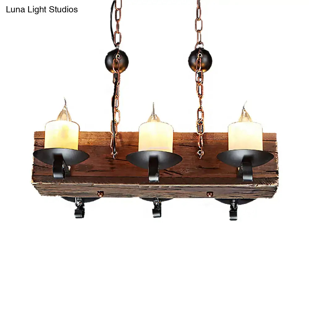 Black Marble Rustic Six-Light Island Pendant