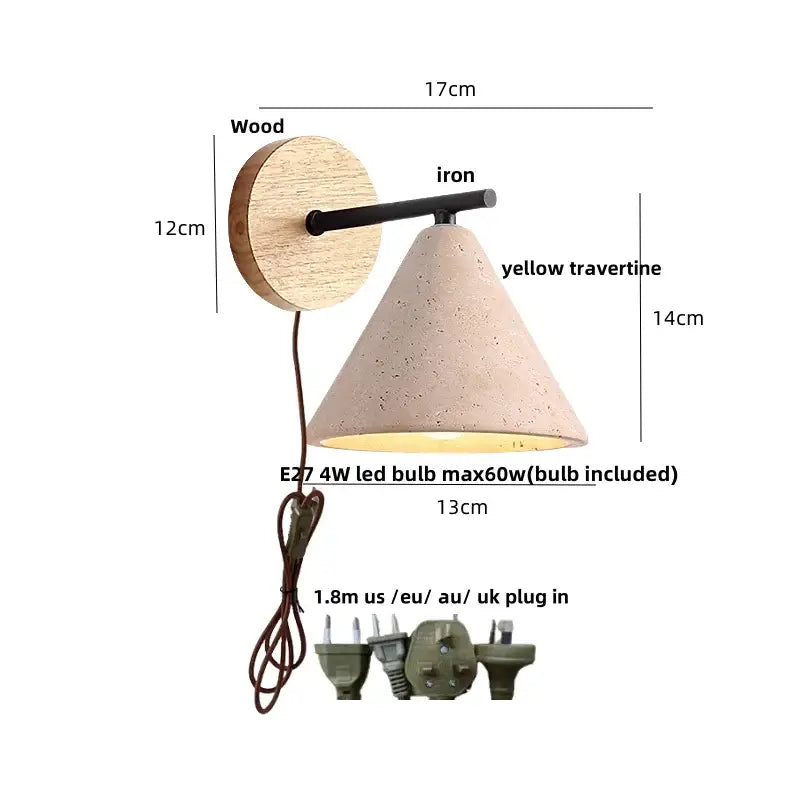 Wood Concrete LED Wall Sconce