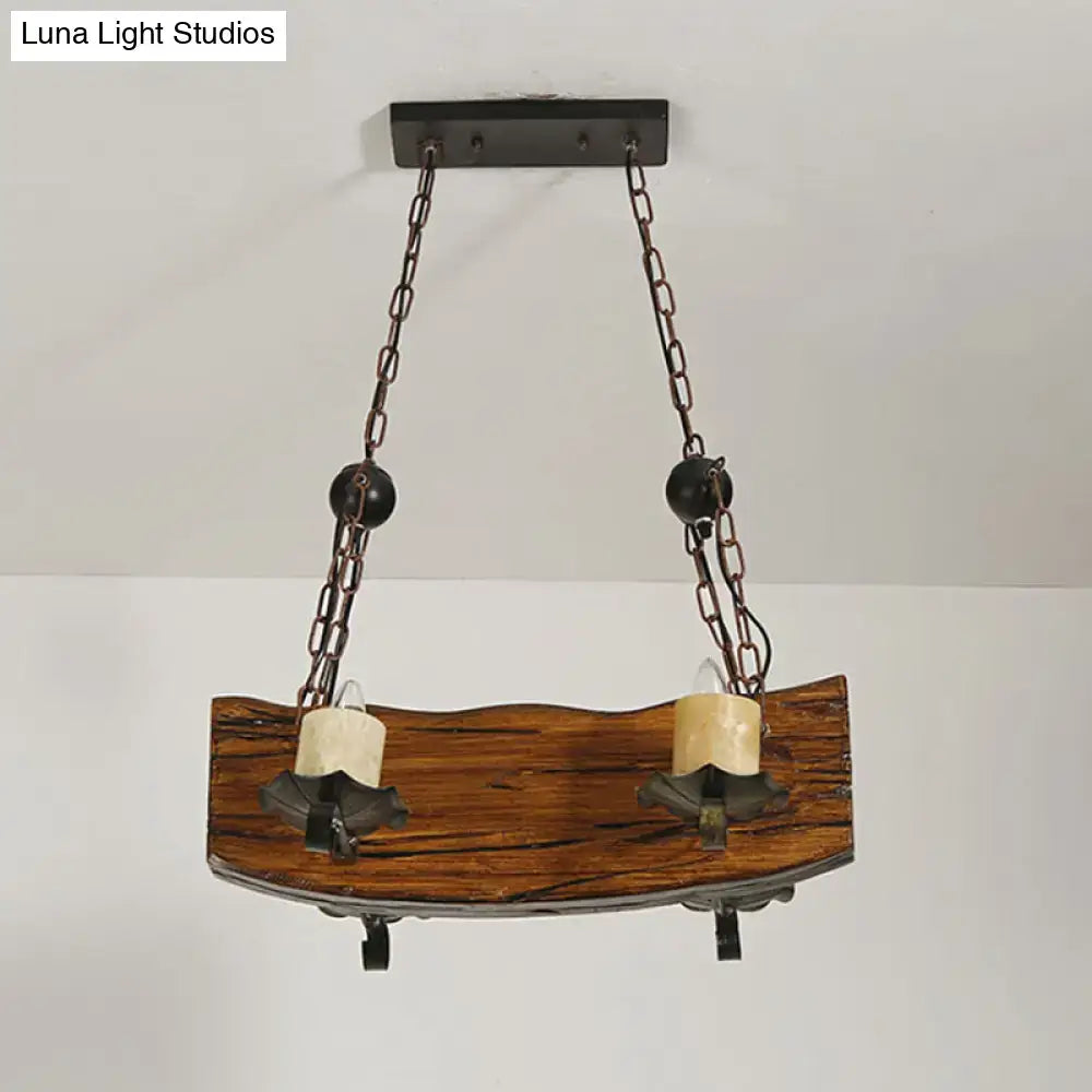 Brown Rectangular Pendant Light