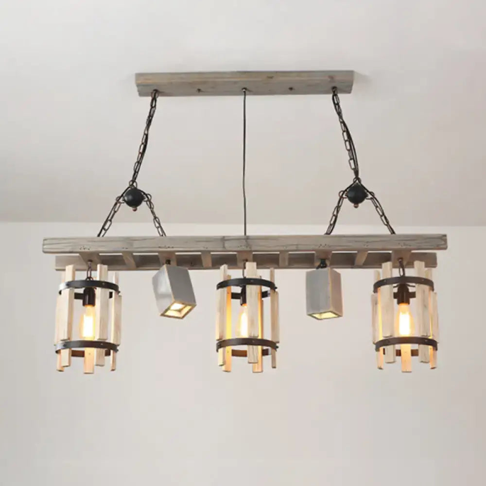 Grey Brown Cylinder Ceiling Light